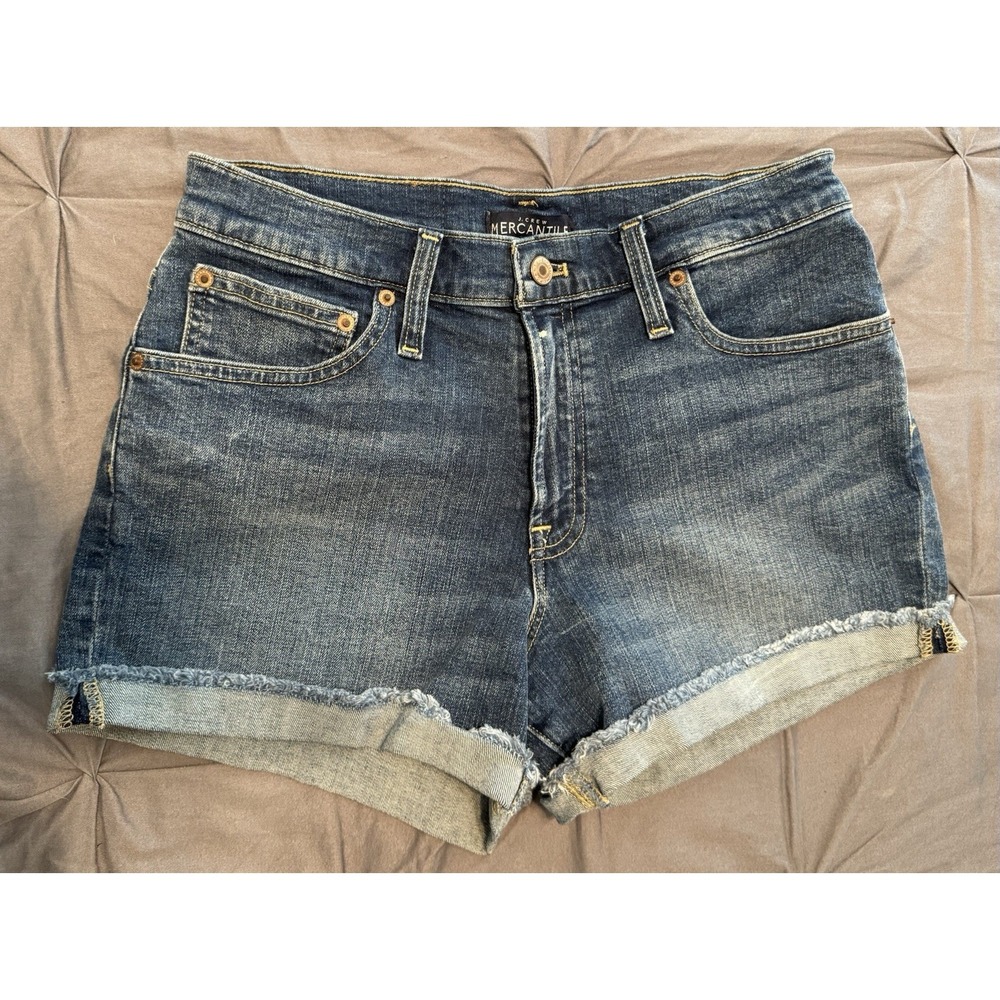 J. Crew Mercantile Med. Dark Denim Jean Shorts Women's Size 27